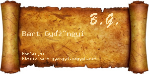Bart Gyöngyi névjegykártya